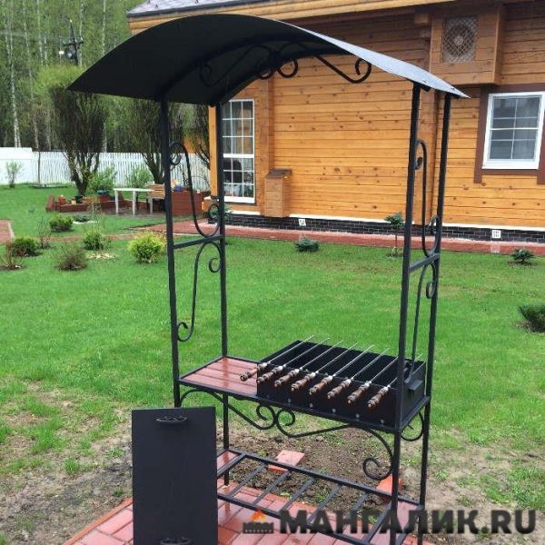 Barbecue with a canopy and a table MM23, brazier 60x35x17